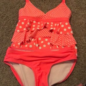 Pink polka dot bikini